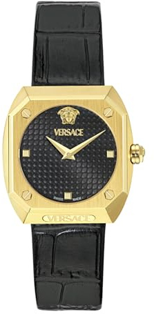 Versace Women's Analogue Swiss Quartz Watch with Leather Strap VE9E00224