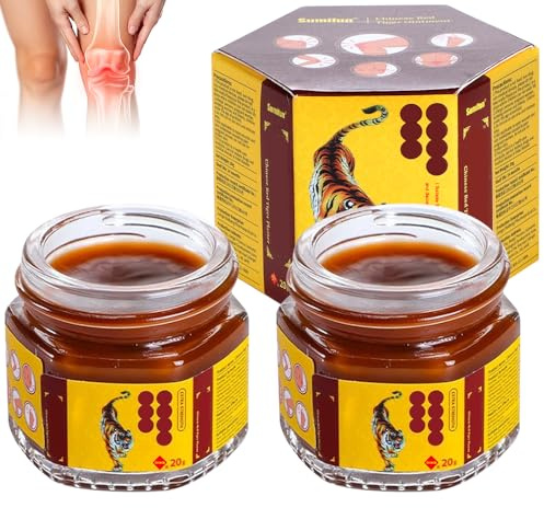 FENYW 2 Piezas Bálsamo del Tigre, Balsamo de Tigre Crema Calentador Muscular para brazos, cintura, glúteos, pies, piernas y dolor muscular y articular, 2 paquetes de 20 g