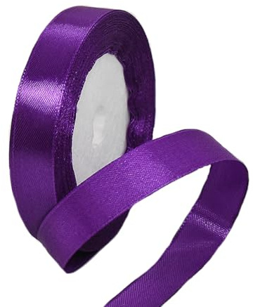 Satinband, 15 mm tiefviolett, 22 m, Stoff-Haarschnur für Handwerk, Blumensträuße, Geschenkverpackungen, Hochzeit, Schleifenherstellung und Valentinstag, Weihnachtsdekoration (Dunkelviolett, 1,5 cm)