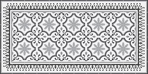 VINILIKO Design | Alfombra Vinílica Parisian 50x100 cm - Antideslizante, Impermeable, Lavable - Varios Tamaños - Estilo hidraúlico - Alfombra Vinilo Salón, Cocina