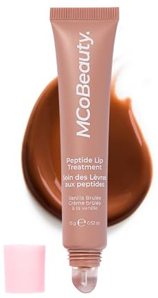 MCoBeauty Peptide Treatment - Nude Beige High Gloss Lip Plumper | Nude Beige Tinted Glaze, Hydrating Cream Oil, Shea Butter & Peptides, Vegan & Cruelty Free