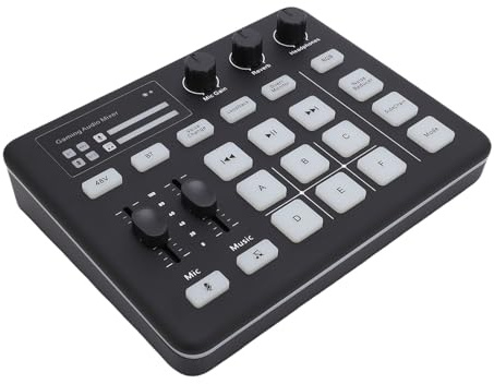 VBESTLIFE Mixer Audio da Gioco con Illuminazione RGB e Bluetooth 5.0, Scheda Audio Live con Effetti Sonori Personalizzati, Tipo C per lo Streaming di Contenuti di Podcasting