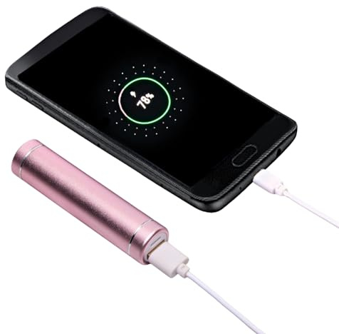 3 PAGEN® Powerbank Ladegerät rosa 3000mAH – Mini Power Bank mit Kabel – klein aber stark – Tragbares Ladegerät für Handy – Externer Handyakku – Leistungsstark & wiederaufladbar – Perfekt für unterwegs