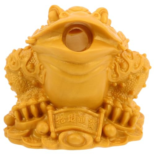 HOMSFOU Golden Toad Ornaments Small Spitting Frog Waterfall Fountain Spout for Home Garden Decor Funny Outdoor Water Feature Spout
