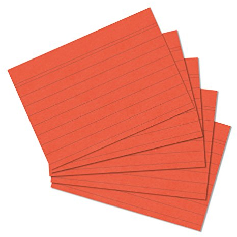 herlitz Karteikarte A6, liniert, orange, 100 Stück