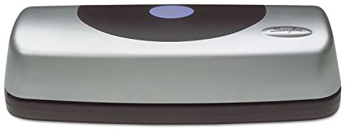 Swingline Elektrischer 3-Lochstanzer, Schreibtisch-Locher, 3 Ringe, Heimbürobedarf, tragbares Schreibtischzubehör, 15 Blatt Papierkapazität, Büro-Papierstanzer, Silber und Schwarz (74515)