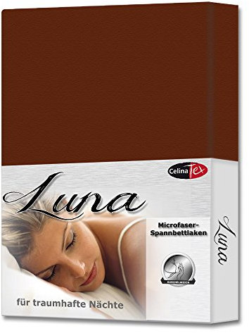 CelinaTex Luna Spannbettlaken 200 x 200 cm kastanien braun Polyester Bettlaken Mikrofaser Spannbetttuch