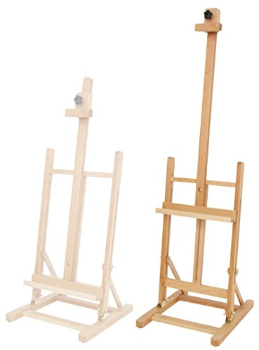 Paintersisters® XXL Tischstaffelei T-70 aus Buche FSC® für Keilrahmen bis 70 cm, Sitzstaffelei, Malhöhe und Neigungswinkel verstellbar