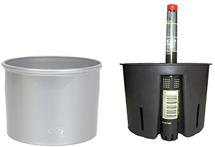 Set´s für Hydropflanzen Set3 Blumentopf Corona 15/19 Silber Ø 17.0cm Höhe 20.0cm+Kulturtopf+Wasserstandsanzeiger