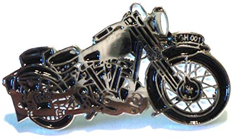 Brough Superior Classic 1960's Biker Rocker Metal Motorcycle Enamel Badge
