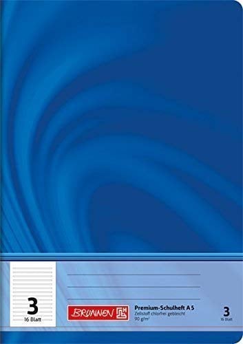Brunnen Schulheft 16 Blatt - YOUNG VIVENDI - Lineatur 3/Nr. 3 - liniert - ohne Rand - Untergrund weiß (Lineatur 3 - A5-25 Stück)