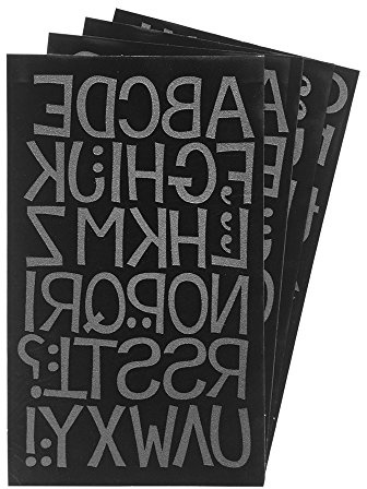 Magfok Iron on Letter Transfers Flocked Uppercase and Lowercase 1.4 Inch, 4 Sheet (Black)