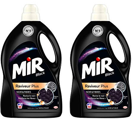 Mir Black Ravive et Répare – Lessive Liquide Noir & Couleurs Foncés – 100 Lavages (Lot de 2 x 3L)