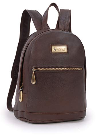 Catwalk Collection Handbags - Leather Anti Theft Backpack For Women - Ladies Large Rucksack - Multiple Pockets and Compartments - Fern - Brown