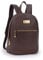 Catwalk Collection Handbags - Damen Leder Rucksackhandtasche - Anti Diebstahl Rucksack Groß - Backpack - Passend für Notizbuch A4 - FERN - Braun