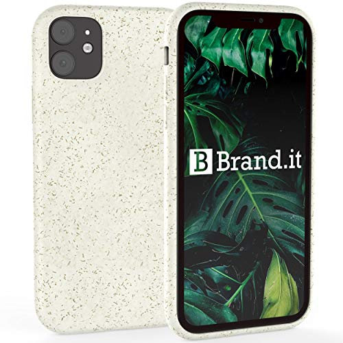 Brand.it - Eco iPhone 11 Case I biodegradable and compostable I BIO Mobile phone Cover I sustainable and environmentally friendly I made of PLA bamboo, cream white