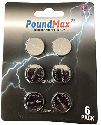 6 X Super Mixed CR2032 CR2025 CR2016 3V PoundMax Batteria Litio Coin Cell