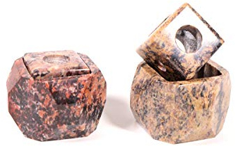 Zunftbedarf.de Kerzenständer Kerzenhalter Naturstein Speckstein Stein 2-er Set