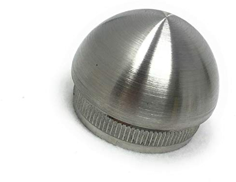 Edelstahl Handlauf Wand V2A Geländer Treppe Griff Stange Fitting 42,4 Kleben (Kappe rund)