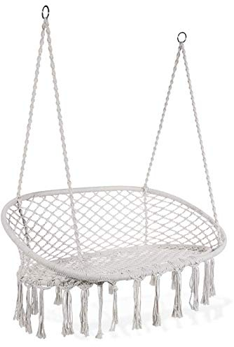 IDMarket – Banco colgante bohemio, diseño de macramé columpio de 2 plazas