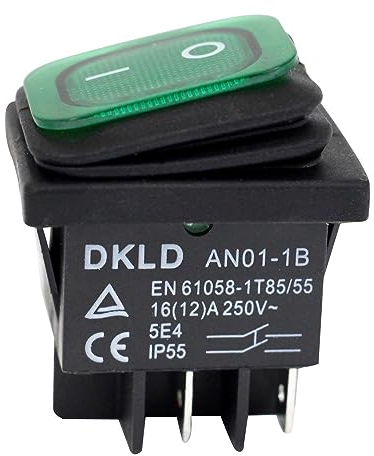 Interruttore basculante ON-OFF 230V illuminato AN01 impermeabile IP55, testato TÜV - come KEDU HY12-15