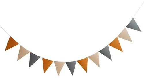 Braunes Wimpelkette. Herbst braun Wimpel.12 dreieckige Fahnen pro Banner, Filzbanner für Geburtstags Feier Hochzeit Dekoration (2,5m)
