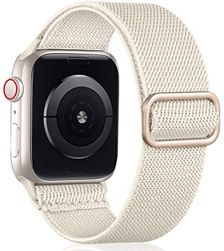 Oielai Solo Loop Armband Kompatibel mit Apple Watch Armband 46mm 45mm 44mm 42mm 49mm, Verstellbares Dehnbare Nylon Ersatz Band für iWatch SE Series 10/9/8/7/6/5/4/3/2/1/Ultra, Polarstern