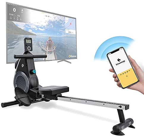 Bluefin Fitness Blade FIT Rudergerät | Kinomap-kompatibel | Heimgym-Rudergeräte | Zusammenklappbar | Digitale LCD-Konsole | Smartphone-App | Zusammenklappbares Heimgym-Rudergerät