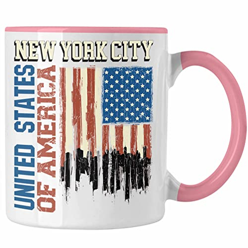 Trendation - New York Tasse Urlaub Trip Überraschung USA Reise Geschenk America (Rosa)