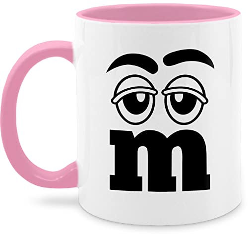 Tasse Tassen 325ml - Karneval & Fasching - M und M Figuren Aufdruck I M&M I Fastnacht I Fasnacht I Fasnet - 325 ml - Rosa - m&m's-tasse karnevalstasse fasching- mm m&m-tasse faschingstasse carnevale