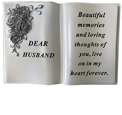David Fischhoff Graveside Memorial White Book with 3D Silver Roses - Dear Husband