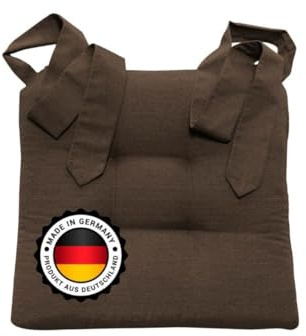 Bonvionn Stuhlkissen Sitzpolster Schleifenband Auflage Stuhlauflage extra dick für Esszimmerstühle Indoor Outdoor (Braun)