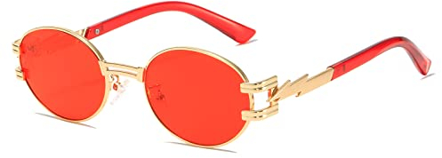 YAMEIZE Sonnenbrille Herren Runde Retro Steampunk-Klassische Vintage Stil Kreis mit UV400 Schutz Schwarz Fahrerbrille