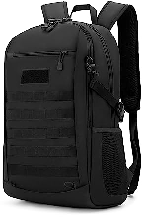 HUNTVP 30L Militär Rucksack MOLLE Wanderrucksack taktischer Rucksack Schultasche Wasserabweisend Daypack Studenttasche Unitasche Laptoprucksack für Herren Damen Sport Outdoor, 30L-Schwarz