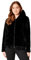 CityComfort Manteau en Peluche Zippé Femme avec Capuche en Fausse Fourrure (Noir, L)