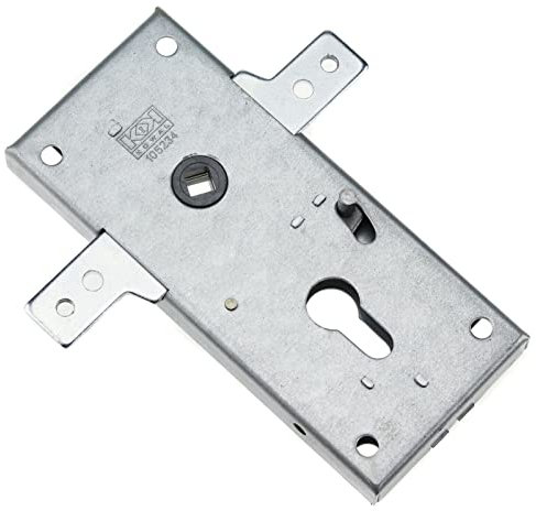 Serrure de porte de garage pour portes sectionnelles, portes basculantes, serrure basculante, serrure de portail industriel, 60 mm, profil PZ, cylindre en acier galvanisé (vis latérales)