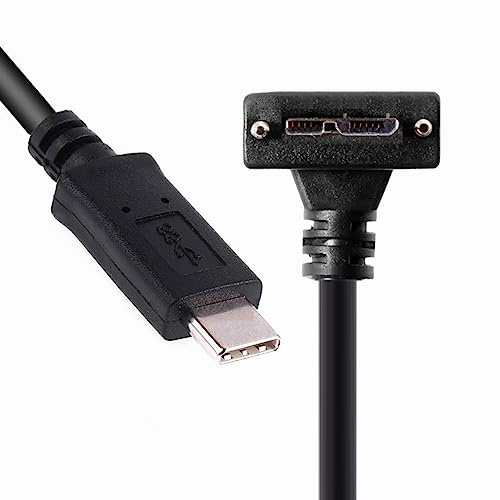CY Kabel 5 Gbit/s USB-C Typ-C Host auf Micro-USB 3.0 Schraubbefestigung, 90 Grad nach unten abgewinkelt für industrielle Kamera-Aufbewahrung