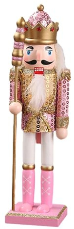 Perfeclan Adorno de Cascanueces de Navidad, muñeco de Cascanueces de Madera Coleccionable, Figuras de Cascanueces, Marionetas para estantes de Escritorio, Rosa