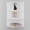 WOLTU Eckregal hängend, Schweberegale Wandregal weiß, Hängeregal 4 Etagen, Bücherregal Küchenregal Wand, für Eingang Wohnzimmer Schlafzimmer Küche Büro, RG9512ws