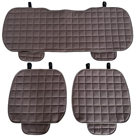 Auto Accessori Lupex Coprisedile Seduta 3 pezzi Universale Auto | Protezione Sedile 2 Anteriore e 1 Posteriore | Protector Comfort Automotive Cuscino Interni (Coffe)