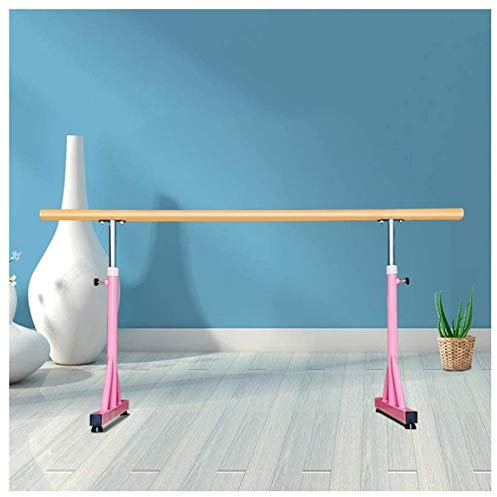 ASumPio Ballettstange, Tragbare Ballettstange, Wandmontage, Doppelt Verstellbare Stretchstange, Fester Fitness-Tanzstock Für Kinder, Heimstudio-Tanzen (Pink 1 M)