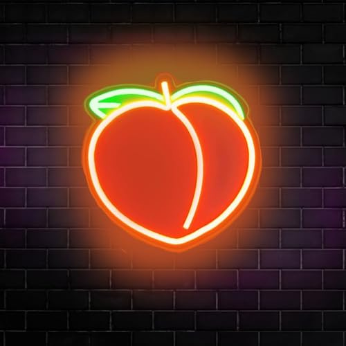 Pfirsichfarbenes LED-Neonlichtschild, handgefertigte Lampe für Wand, Zimmer, Party, Zuhause, Bar, Kunst, Weihnachten, Schlafzimmer, Tisch, Hochzeit, Party, Desktop-Dekoration, Teenager