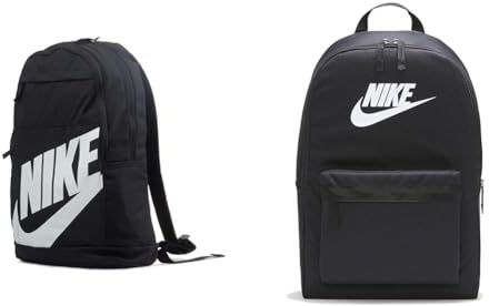 Nike DD0559 Elemental 2 Tasche Black/White 1size & DC4244 Heritage Rucksack/Black/White Einheitsgröße
