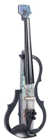 Elektrische Violine, Tragbare Kohlefaser-4/4-Größe, Leiser Tonabnehmer für Elektrische Violine mit Schulterstütze und Kopfhörer für Erwachsene und Jugendliche (Typ 1