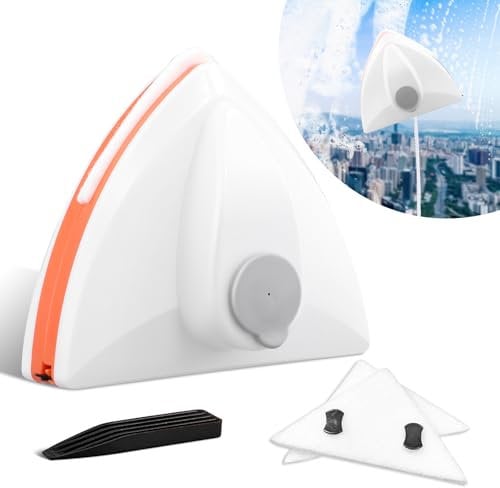 Double Side Magnetic Window Cleaner, Home Magnetic Cleaning Tools with Water Storage,Sponge And Squeegee Magnet kit, Anti-pinch Hand Magnetic Pad, For Washing 20-30mm Windows Thickness Car Glazed