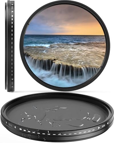 Heysliy 40.5mm Variable ND2-ND400 Filters Adjustable Grey Filter Slim Fader ND Neutral Density Comaptible with Canon Nikon Sony DSLR Camera Lens