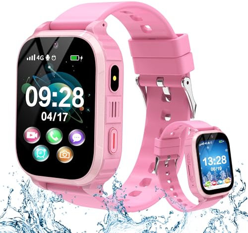 YEDASAH Reloj Inteligente 4G para Niños con GPS y Llamadas, Localizador con SOS, Chat, Videollamada, Juegos, Modo Clase, Podómetro, IP68 Impermeable, para 4-15 Años