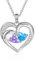Personalisierte Herz Halskette für Frauen mit Name Geburtsstein Personalisierte Schmuck Geschenke für Frauen Frau Mama ihr (A-2 Geburtsstein)