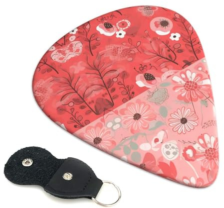 Cartoon Ladybug Gitarrenplektren, 6 Gitarrenplektren, doppelseitiger Druck, für Akustikgitarre, Bass, Ukulele, E-Gitarre (0,46 mm 0,71 mm 0,96 mm)