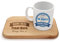 Personalised Tea & Biscuit Board Tray with 11oz Ceramic Mug. Add any Treat and Bottom Message to the Board. Blue - Worlds Best...Add-Any-Name
